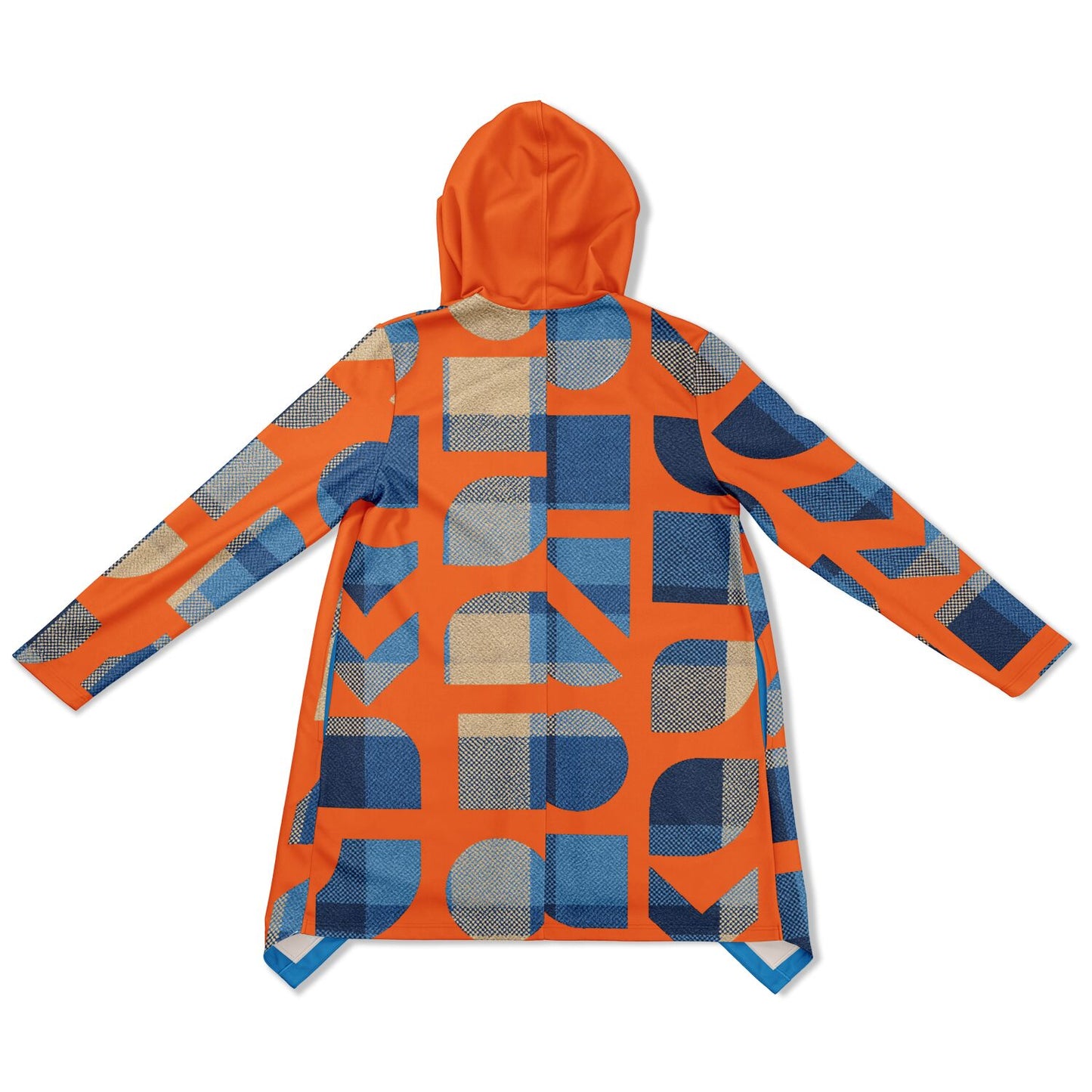 Heavyweight Elongated Cloak - The Pattern of Plaid- Orange Energy
