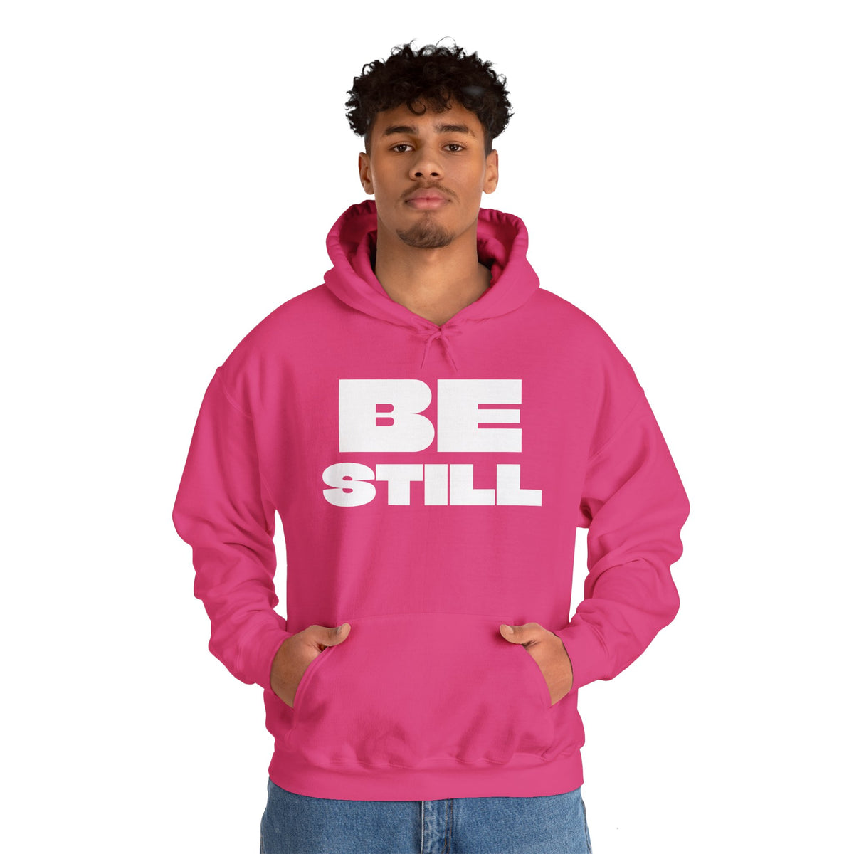 Be Still Unisex Heavy Blend™ Hooded Sweatshirt- White Letters