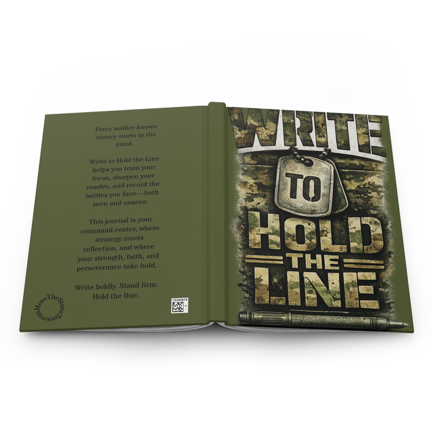 Write To Hold The Line- A Faith Reflection Journal- Army Green