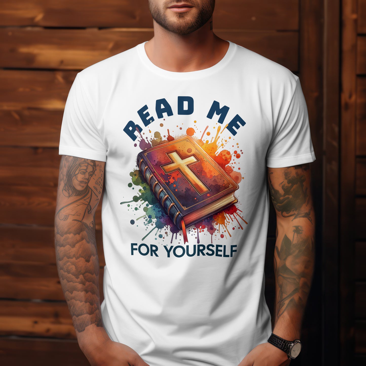Read Me For Yourself Unisex T-shirt- Dynamic Multicolor (White Tee)