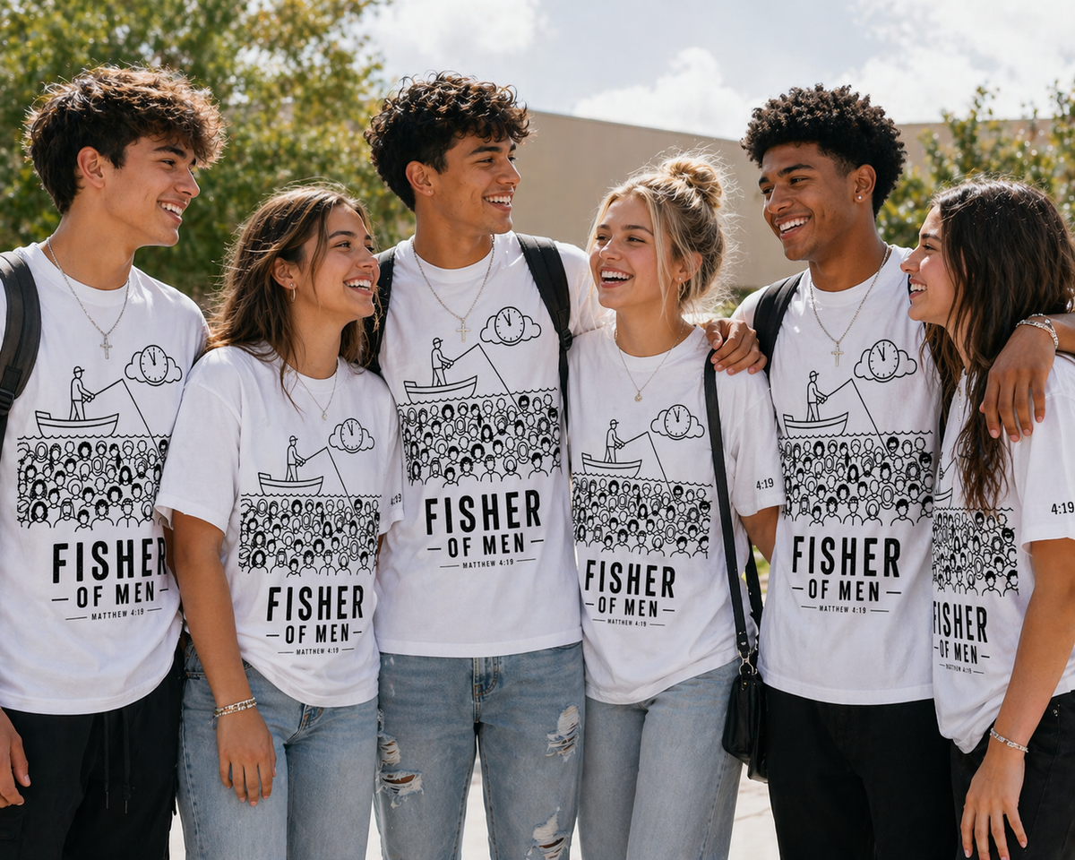 Fisher Of Men heavyweight T-shirt- Black Letters
