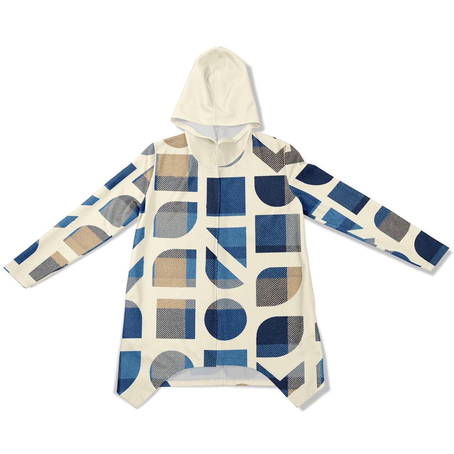 Heavyweight Elongated Cloak - The Pattern of Plaid- Creamy