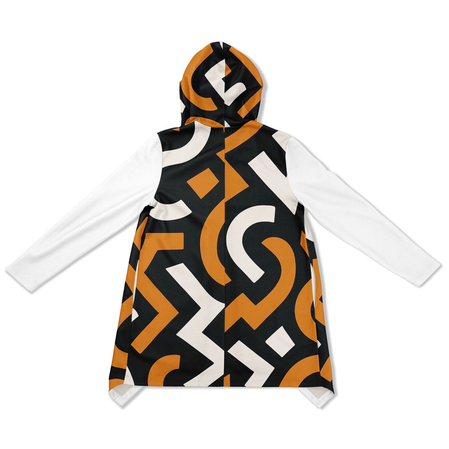Heavyweight Elongated Cloak - Orange With Pattern