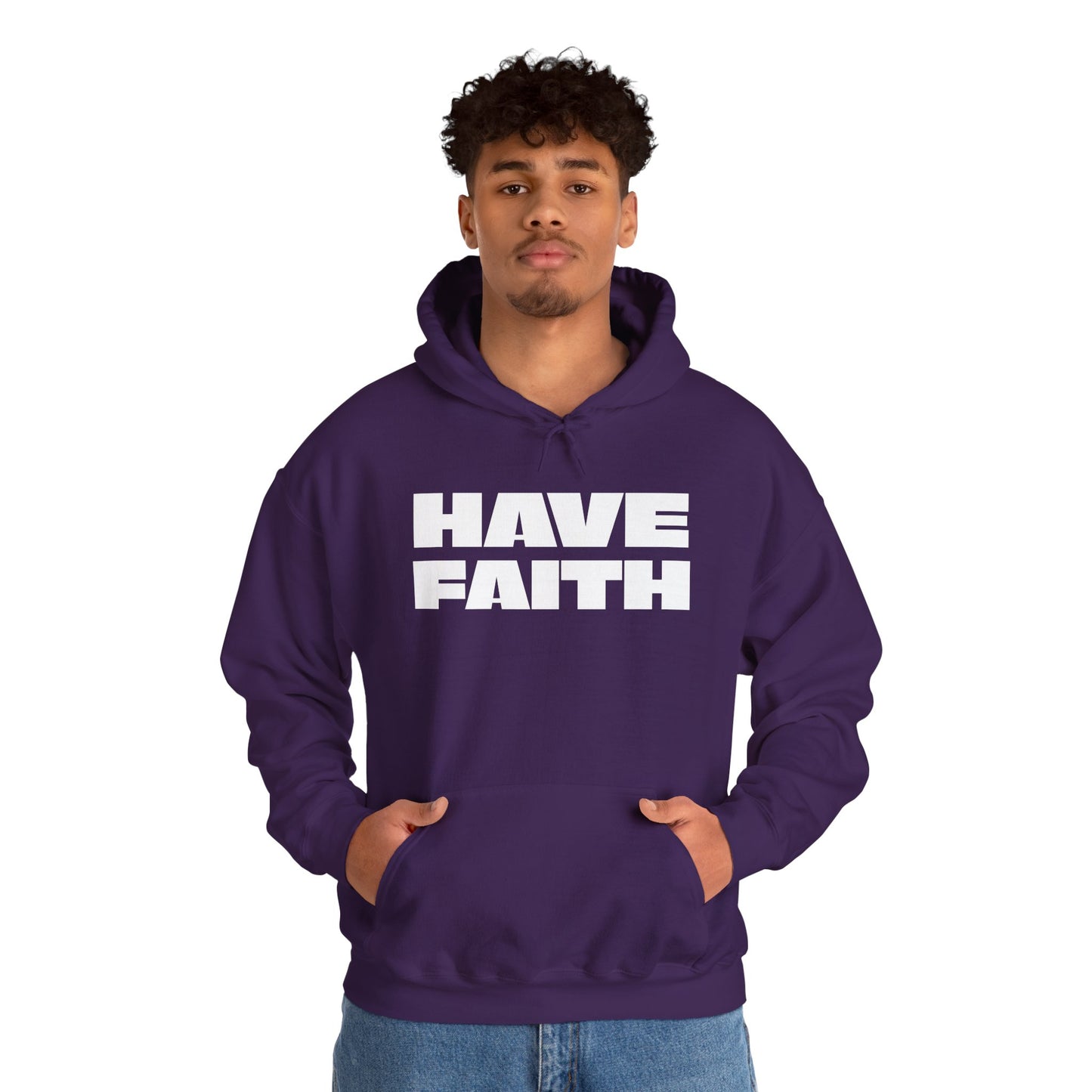 Have Faith Unisex Heavy Blend™ Hooded Sweatshirt- White Letters