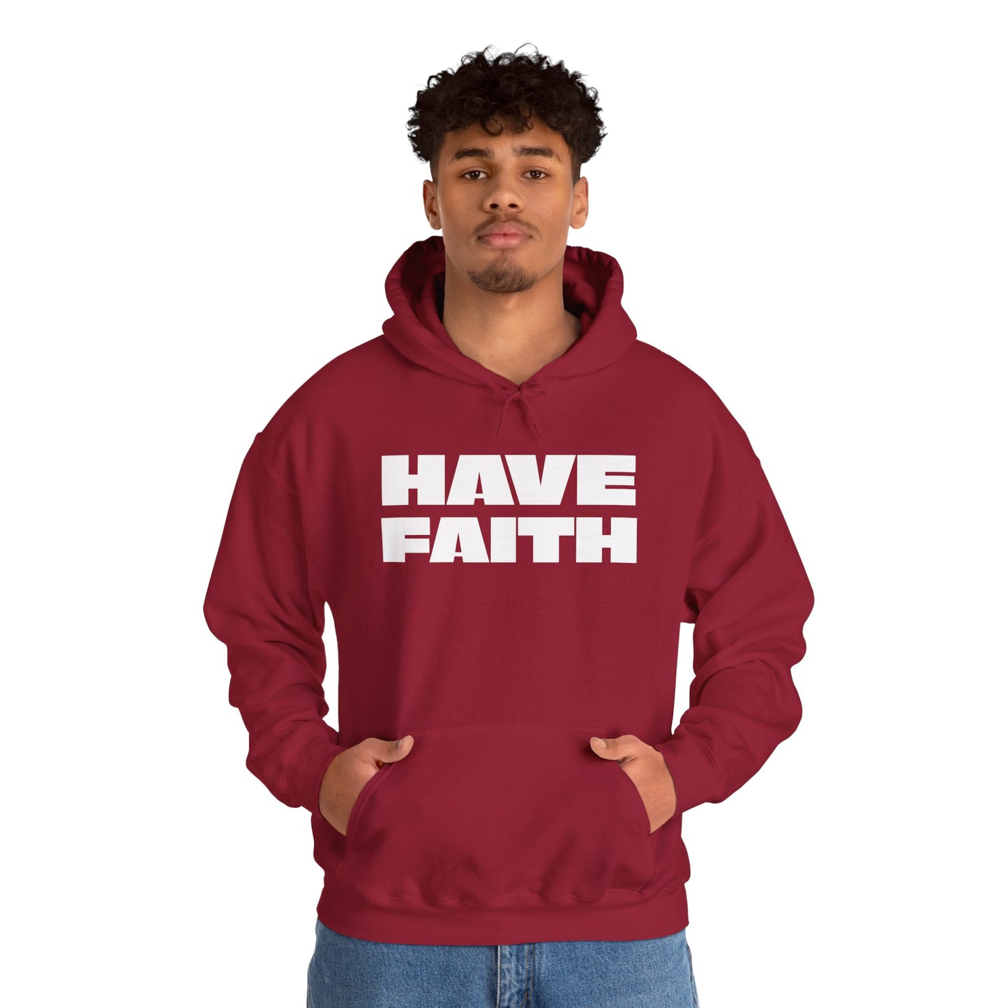 Have Faith Unisex Heavy Blend™ Hooded Sweatshirt- White Letters