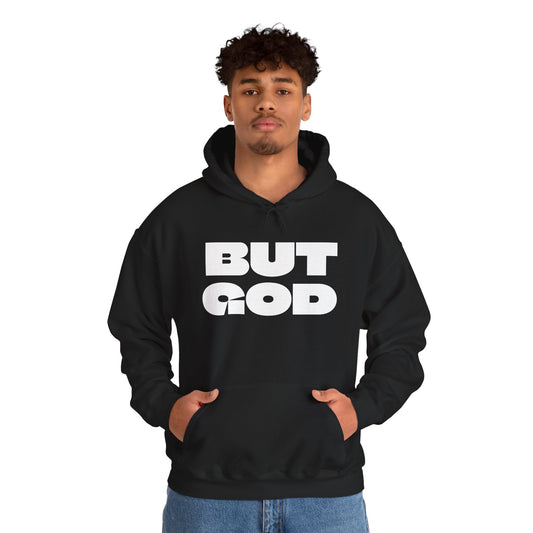 But God Unisex Heavy Blend™ Hooded Sweatshirt- White Letters