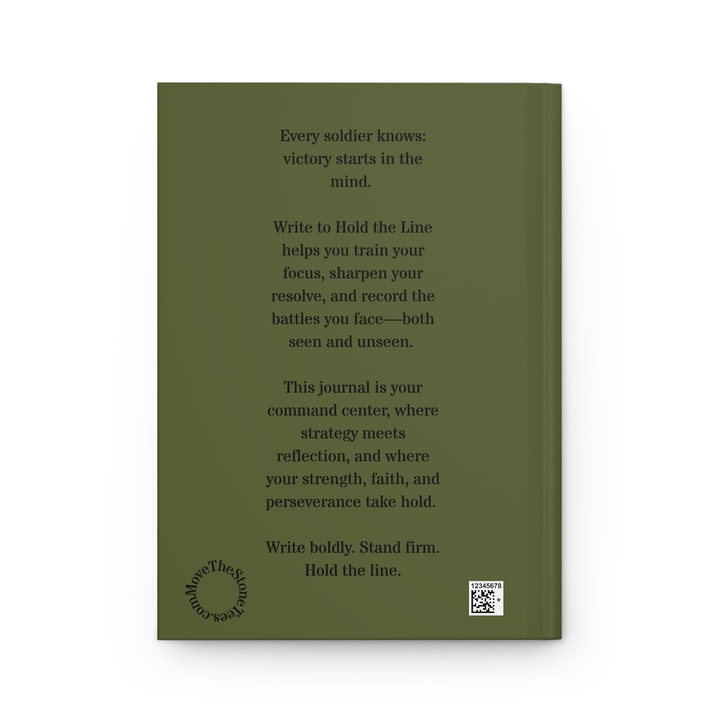 Write To Hold The Line- A Faith Reflection Journal- Army Green