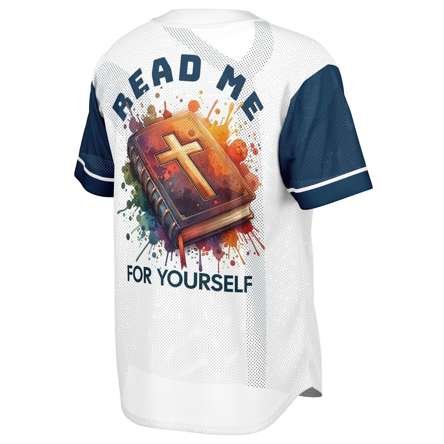 MTST: Read Me For Your Self Baseball Jersey- Blue Sleeves/White Trim