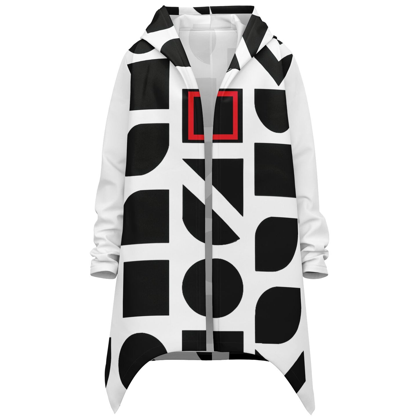 Heavyweight Elongated Cloak - Square Red With Pattern