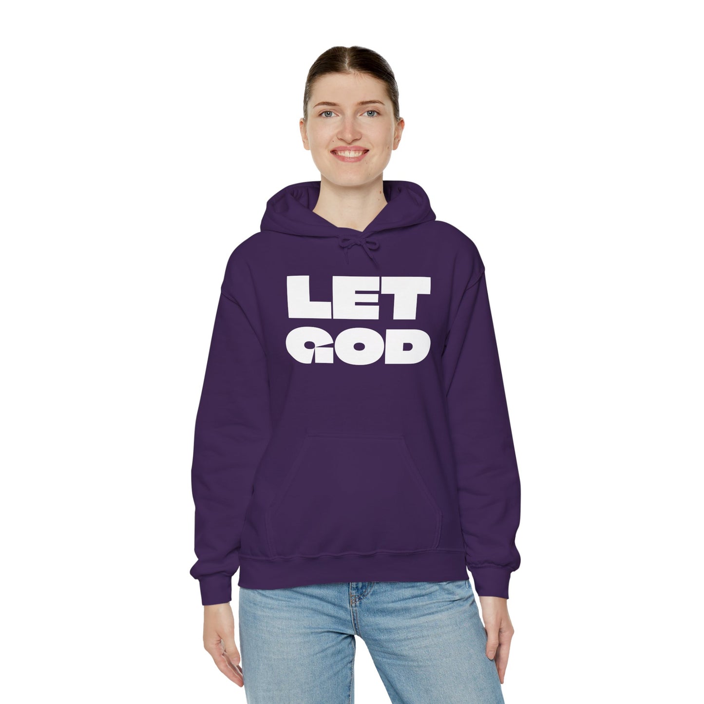 Let God Unisex Heavy Blend™ Hooded Sweatshirt- White Letters
