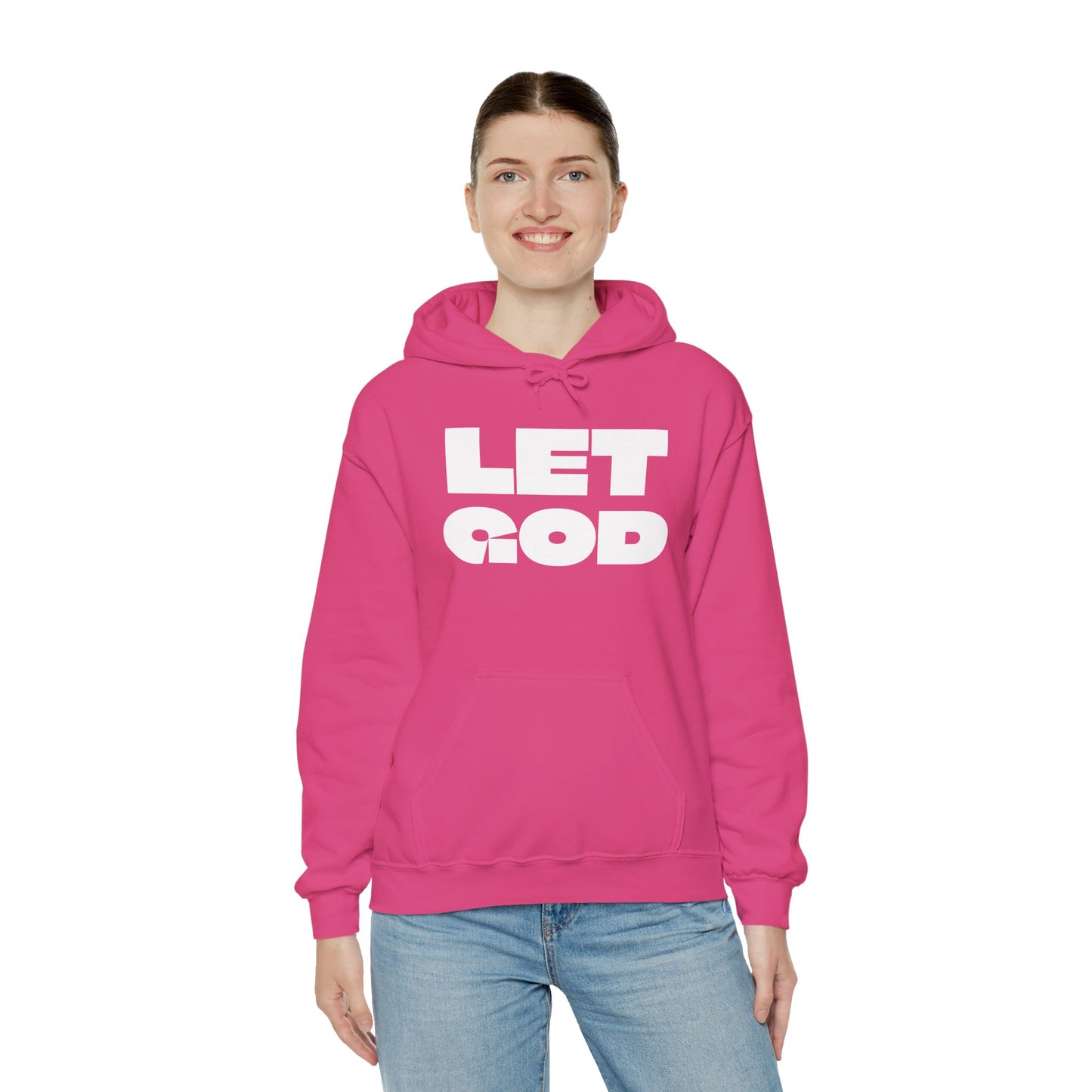 Let God Unisex Heavy Blend™ Hooded Sweatshirt- White Letters