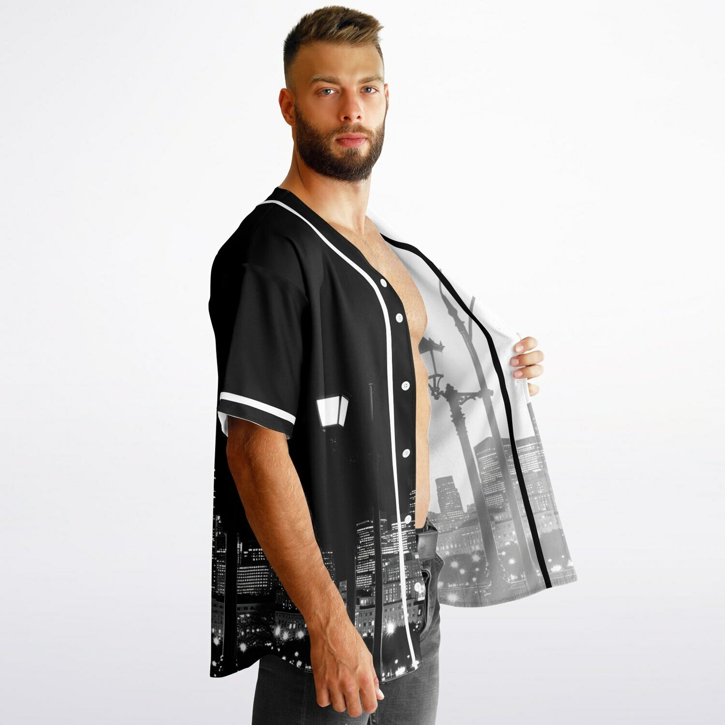 MTST: REVERSIBLE Baseball Jersey- Urban Faith Contender- Black Sleeves/White Trim & White Sleeves/Black Trim