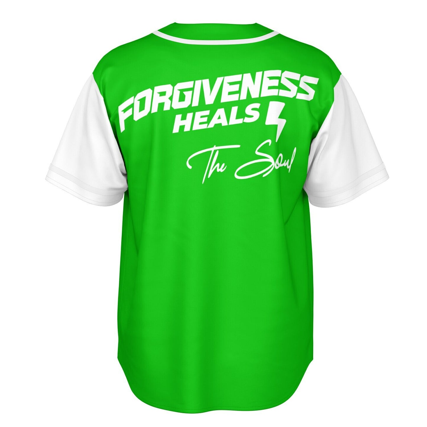MTST: REVERSIBLE Baseball Jersey- Forgiveness Heals The Soul -White Sleeves/White Trim & Blue Sleeves/White Trim