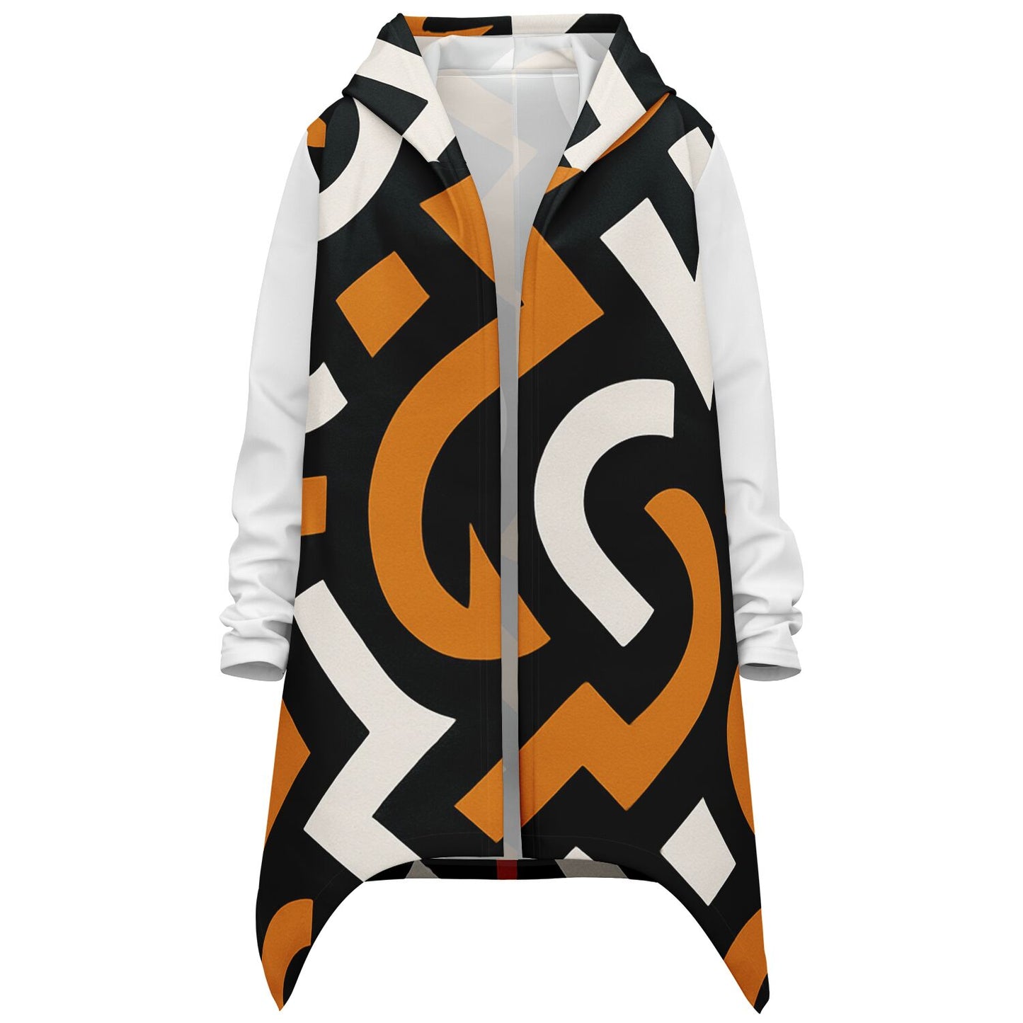 Heavyweight Elongated Cloak - Orange With Pattern