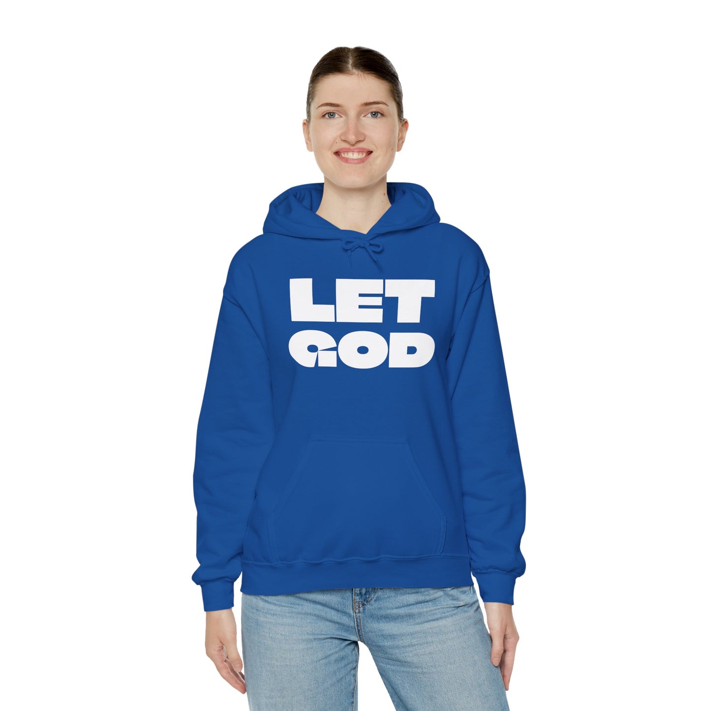 Let God Unisex Heavy Blend™ Hooded Sweatshirt- White Letters