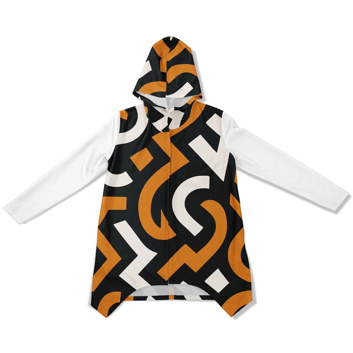 Heavyweight Elongated Cloak - Orange With Pattern