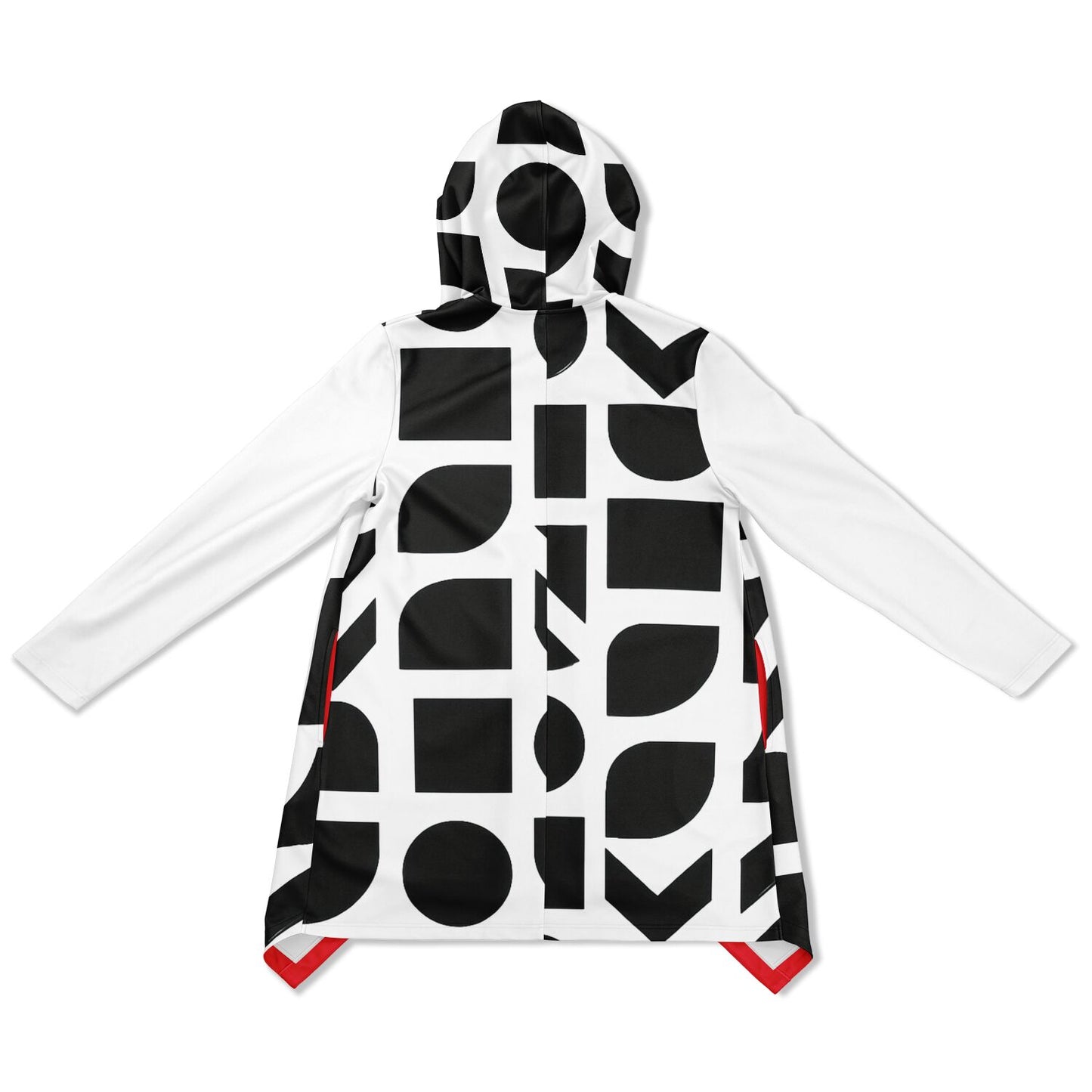 Heavyweight Elongated Cloak - Square Red With Pattern