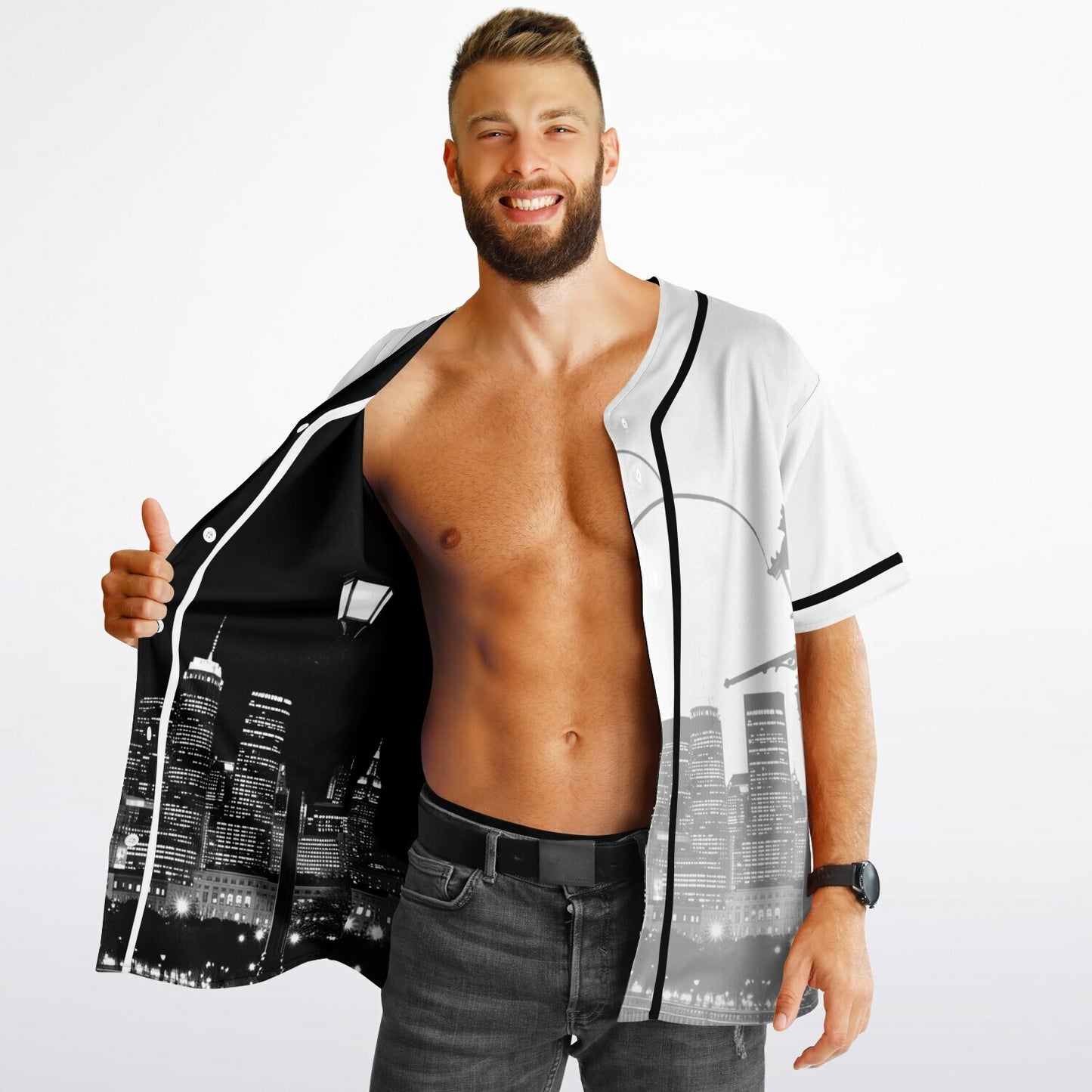 MTST: REVERSIBLE Baseball Jersey- Urban Faith Contender- Black Sleeves/White Trim & White Sleeves/Black Trim