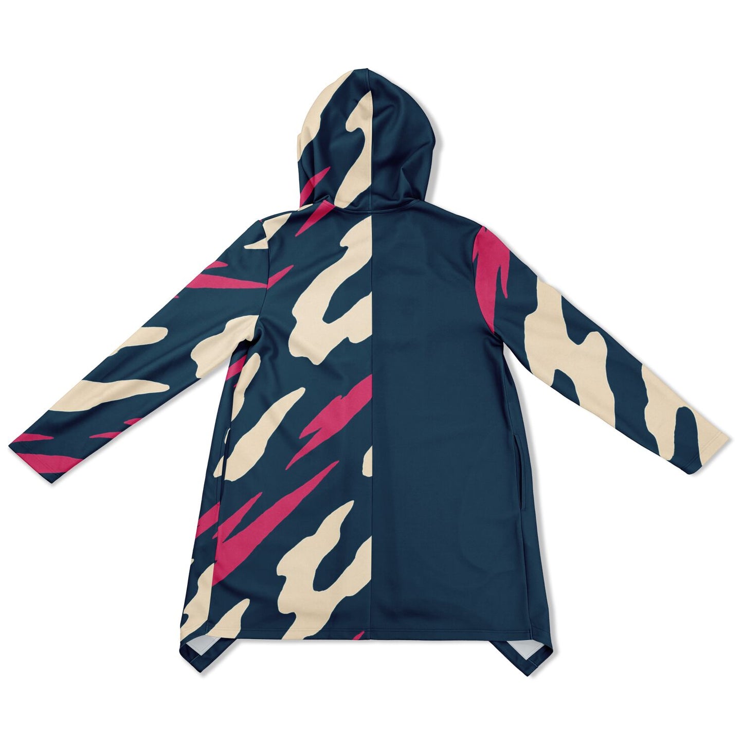 Heavyweight Elongated Cloak - Pattern Contrast- Pink Highlights
