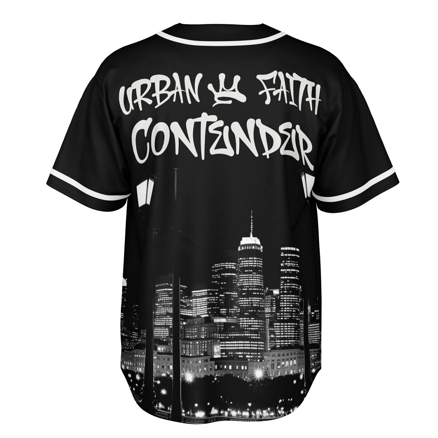 MTST: REVERSIBLE Baseball Jersey- Urban Faith Contender- Black Sleeves/White Trim & White Sleeves/Black Trim