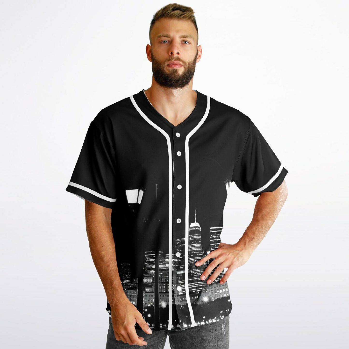 MTST: REVERSIBLE Baseball Jersey- Urban Faith Contender- Black Sleeves/White Trim & White Sleeves/Black Trim