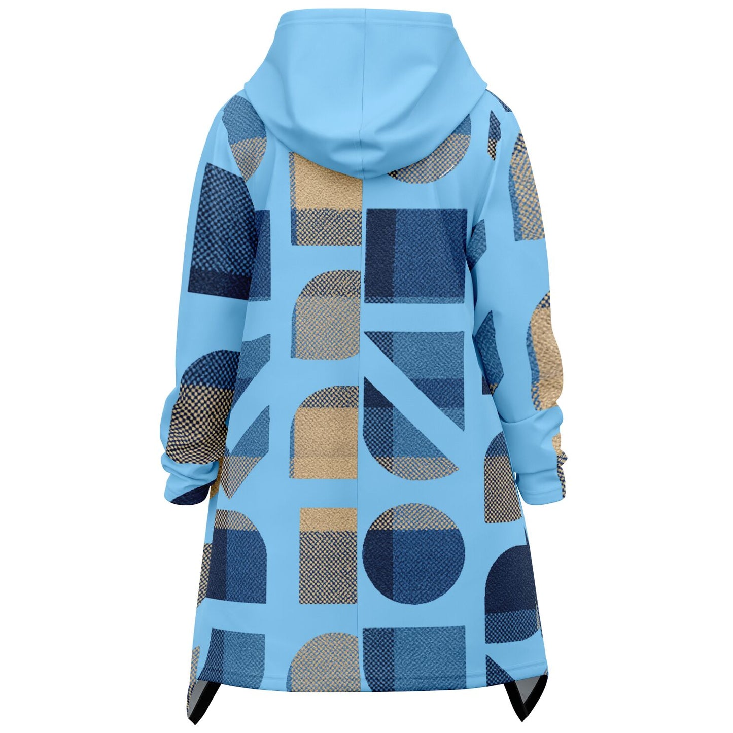 Heavyweight Elongated Cloak - The Pattern of Plaid- Blue Sky