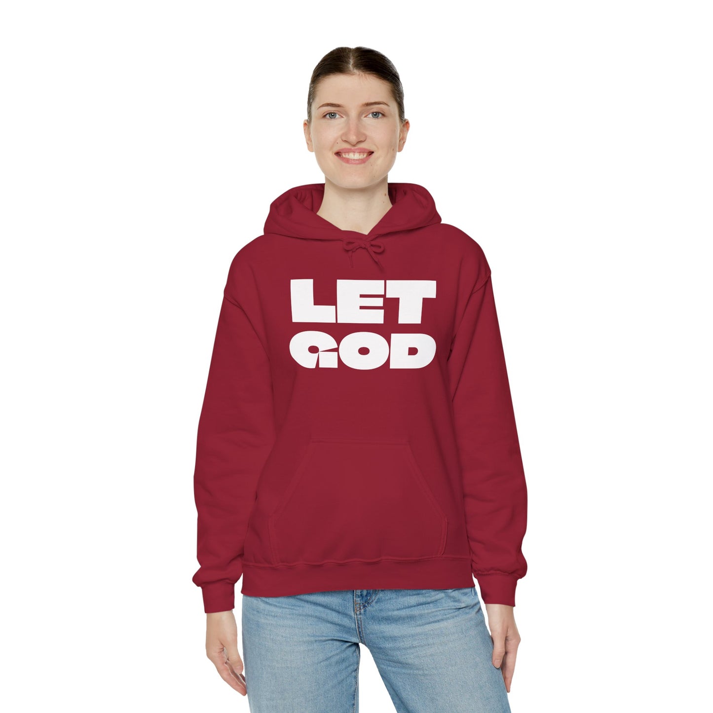 Let God Unisex Heavy Blend™ Hooded Sweatshirt- White Letters