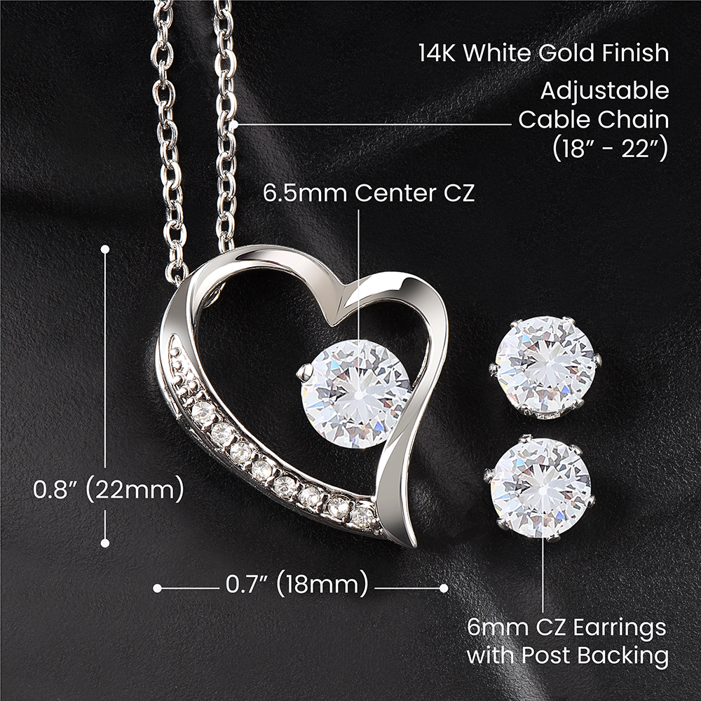 Accessories:  Eternal Hope Necklace and Cubic Zirconia Earring Set