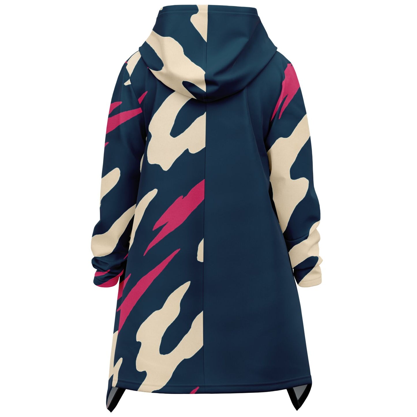 Heavyweight Elongated Cloak - Pattern Contrast- Pink Highlights