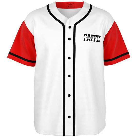 MTST: Faith Produces Doers Baseball Jersey- Red Sleeves/Black Trim