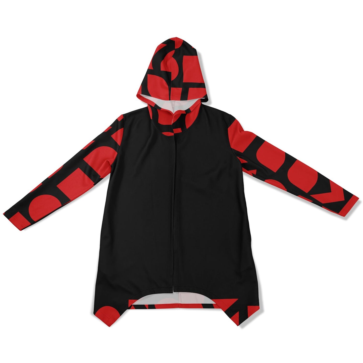 Heavyweight Elongated Cloak - The Red & Black Pattern Blend