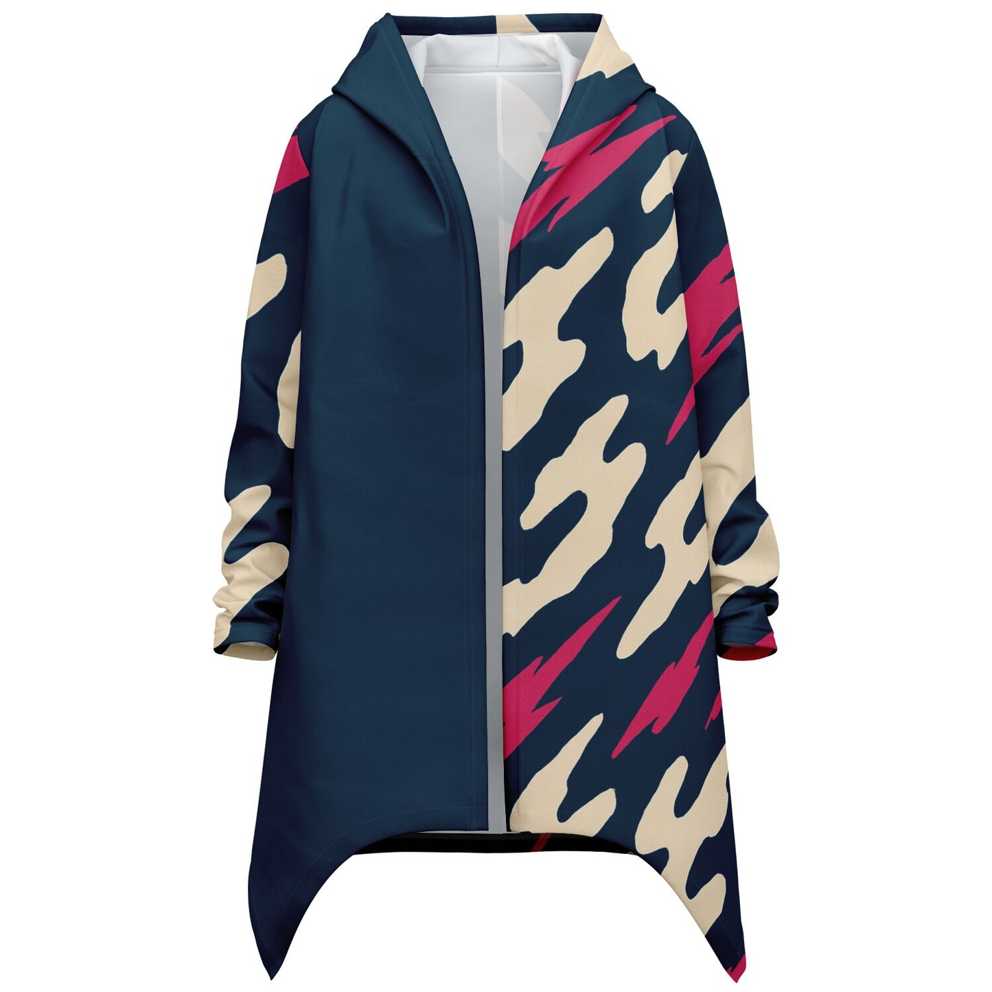 Heavyweight Elongated Cloak - Pattern Contrast- Pink Highlights