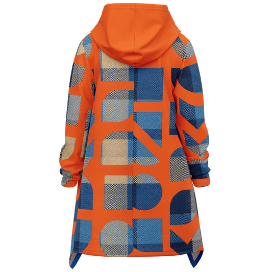 Heavyweight Elongated Cloak - The Pattern of Plaid- Orange Energy