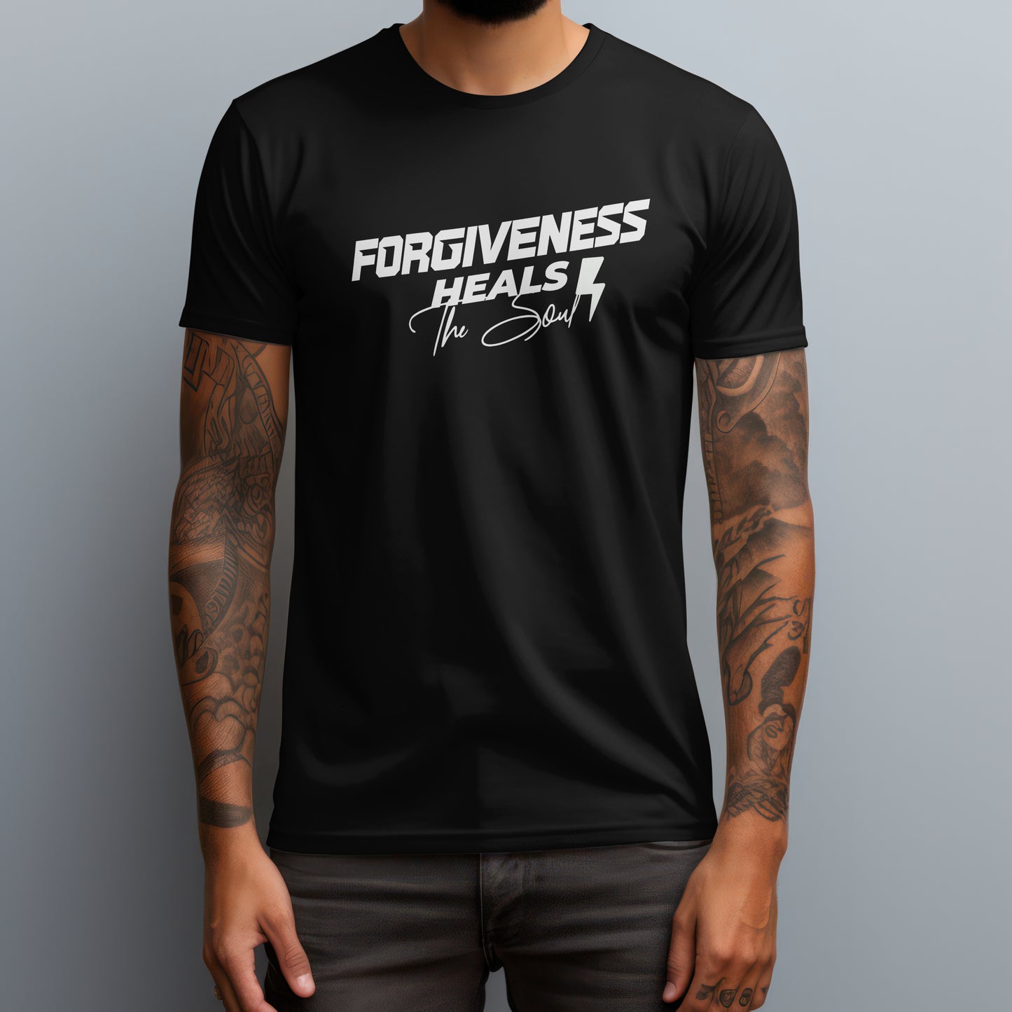 Forgiveness Heals The Soul Unisex heavyweight T-Shirt- White Letters