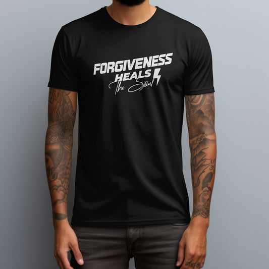 Forgiveness Heals The Soul Unisex heavyweight T-Shirt- White Letters