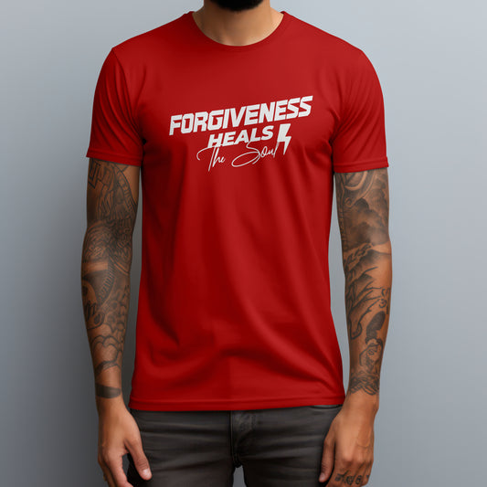 Forgiveness Heals The Soul Unisex heavyweight T-Shirt- White Letters